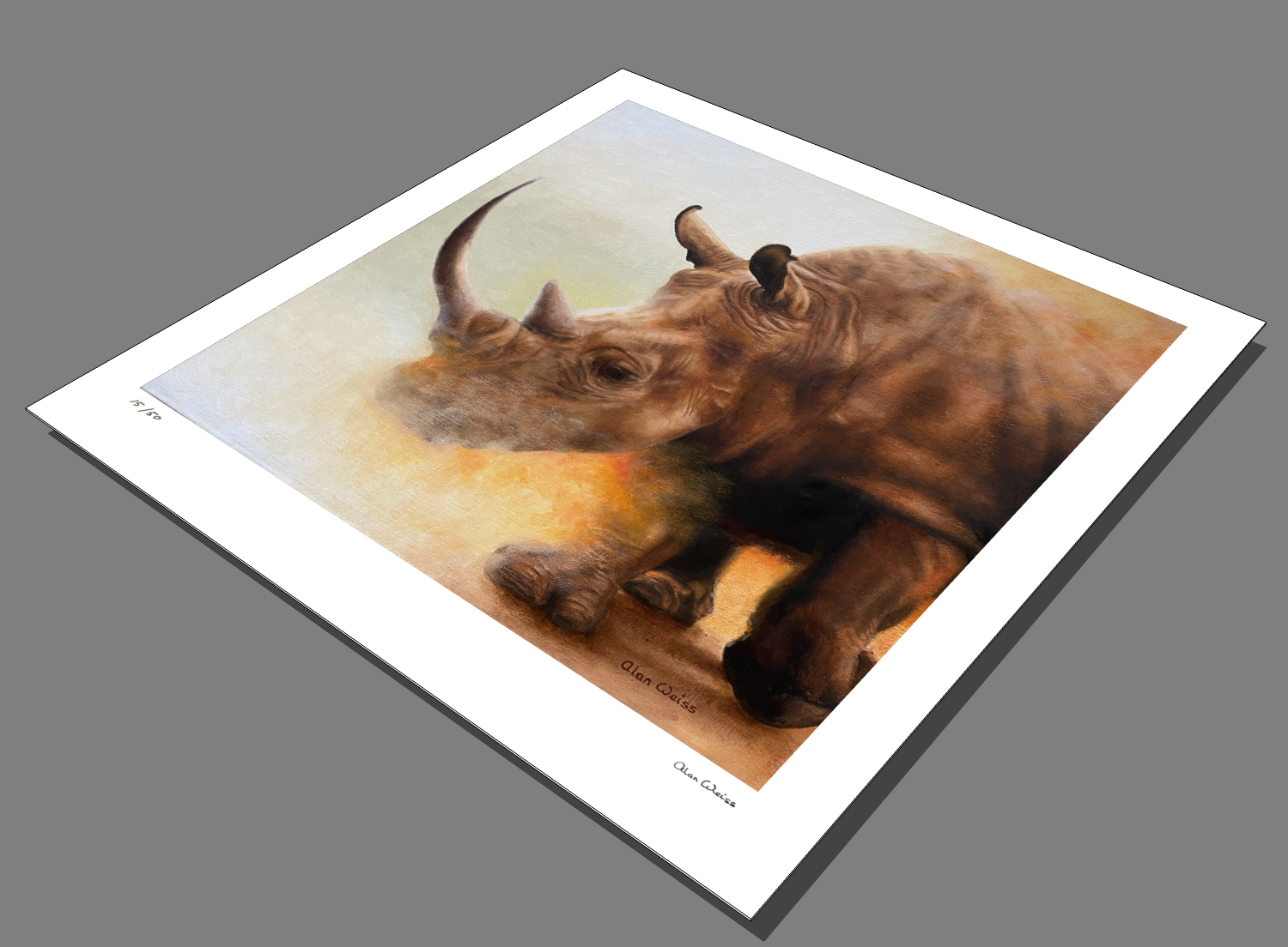 AJW Stretched Red Rhino Paper Prints